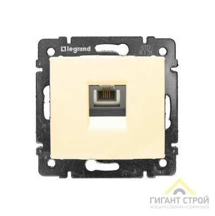 Фото №0 Механизм розетки телеф.1-м СП RJ11 VALENA слоновая кость Legrand 774338