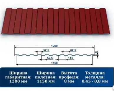 фото Профнастил С-8 3011 красно-коричневый