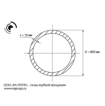 Фото №0 Труба эсв 820х10 СТ17Г1С-у ГОСТ 10706-76