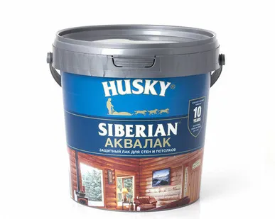 фото Лак HUSKY SIBERIAN Аквалак д/дерева 0,9 л