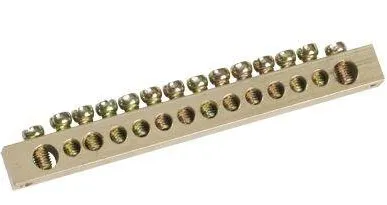 фото Шина PEN "земля-ноль" 6х9мм 14/2 (14групп/крепеж по краям) ИЭК YNN11-14-100