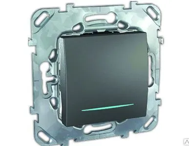 фото Выключатель Unica TOP.Графит 1-кл. с инд.ламп (сх.1) мех. MGU5.201.12NZD