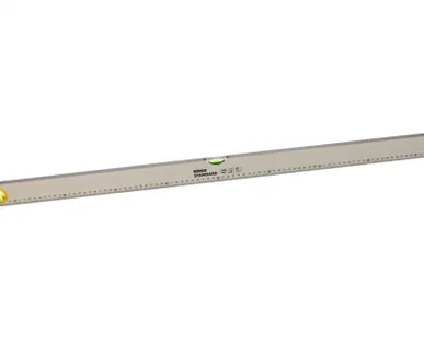 фото Уровень Бибер Стандарт алюминиевый коробчатый 2 глазка с линейкой, 100см