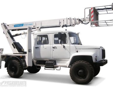 фото Автогидроподъемник АГП-22Т на шасси ГАЗ-33081(4х4)(5м.каб.) стрела вперед