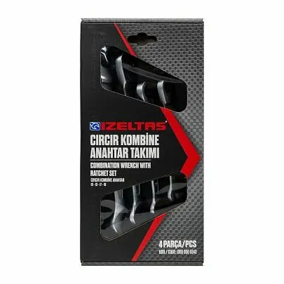 Фото №0 Набор ключей комбинированных с трещоткой 10-19 мм 4 предметов,IZELTAS, 13000005343