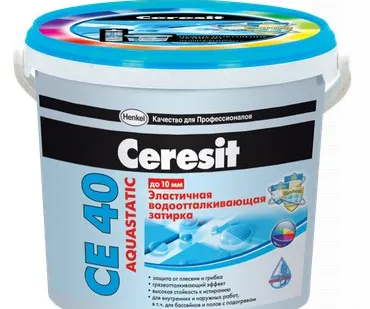 фото ЦЕРЕЗИТ CE А 40 Затирка эластичная противогрибковая 30 цветов 2кг