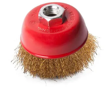 фото Щетка-крацовка чашечная 75мм*М14, латунная проволока, для УШМ T4P