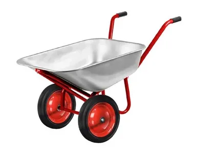 фото Тачка строительная 110л, 320 кг 2-колесная, оцинкованная, литая рама Чибис