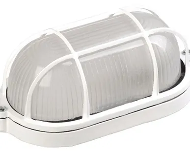 фото Светильник НПП 1402 60Вт E27 IP54 бел. овал с решеткой ИЭК LNPP0-1402-1-060-K01