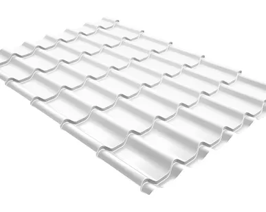 фото Металлочерепица модерн 0,45 Drap RAL 9003 сигнальный белый