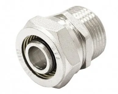 фото Муфта обжимная SM 26х1 VALTEC латунная с наружной резьбой