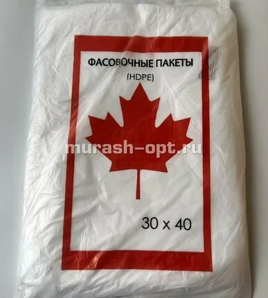 Фото №0 Фасовка "Клевер" Красный клён 30*40см 8мкм европласт 500шт (10)