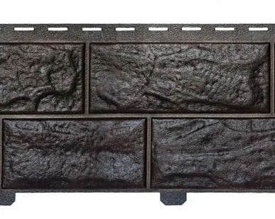 фото Формованный сайдинг Альта-Профиль Камень Вулканический цвет Обсидиан