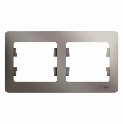 Фото №0 Рамка 2-м Glossa горизонт. платина SchE GSL001202