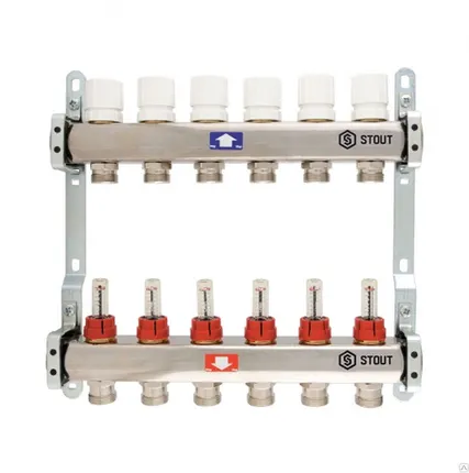 Фото №0 Коллекторная группа с расходомерами 1*3/4*11 STOUT НЖ Италия