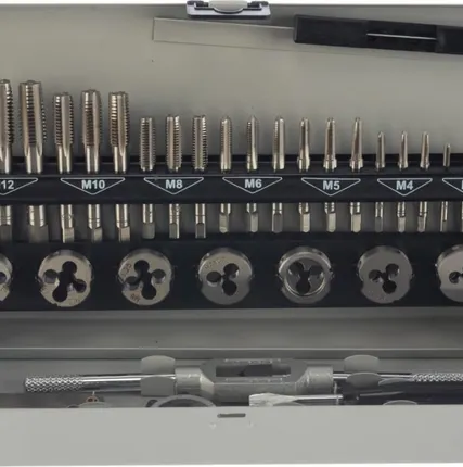 Фото №0 Набор метчиков и плашек 32 предмета (M3/М4/М5/М6/М8/М10/M12) Бибер 90221