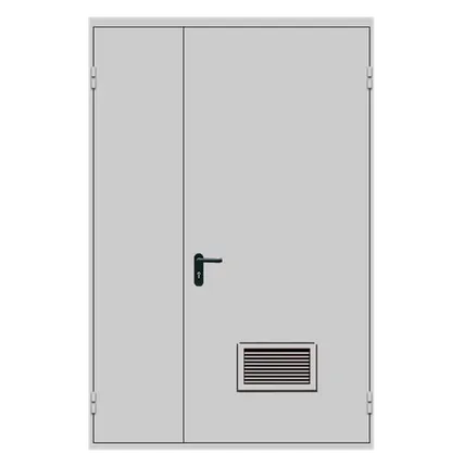 Фото №0 Дверь техническая ДМ-2 двупольная и вентиляционной решеткой - без порога