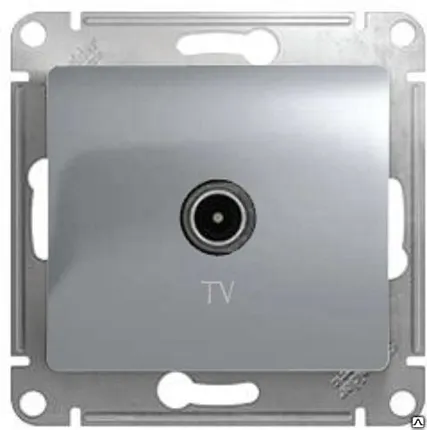 Фото №0 GLOSSA TV Розетка одиночная 1DB алюминий в рамку Schneider Electric