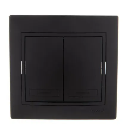 Фото №0 Выключатель 2-кл. 1п СП Мира 10А IP20 со вставкой черн. бархат LEZARD 701-4242-101