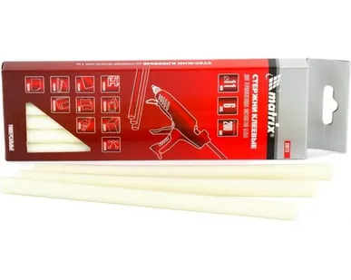 фото Стержни клеевые 11х200 мм белые 6шт. Matrix