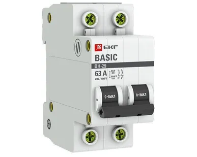 фото Выключатель нагрузки 2п 63А ВН-29 Basic EKF SL29-2-63-bas