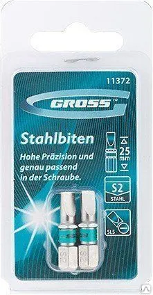 Фото №0 Набор бит GROSS SL4х25 сталь S2