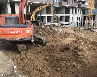 фото Земляные работы, копка котлованов, рытье траншей, вывоз грунта, обратная засыпка
