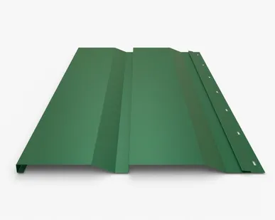 фото Сайдинг Металлический сайдинг «Корабельная доска» 0.47-0.50 мм RAL 6029, Зеленая мята