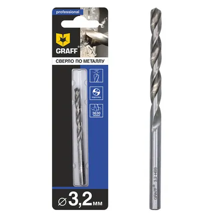 Фото №0 Сверло по металлу GRAFF, 3.2мм