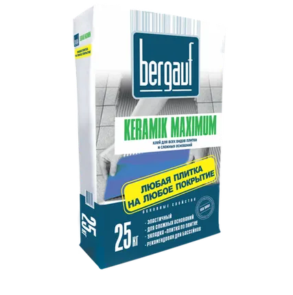 Фото №0 Клей для всех видов плитки Bergauf Keramik Maximum, 25 кг