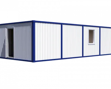 фото Модульное здание штаб строительства с туалетом тамбуром и кладовой Модель: ВМ-М04 6.0 х 12.0 х 2.6