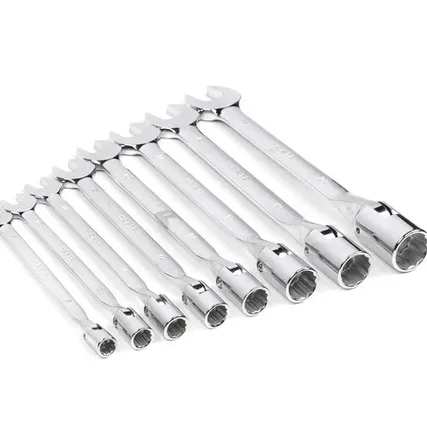 Фото №0 Набор ключей комбинированных торцевых шарнирных удлиненных 8 (8-22) хром HORTZ