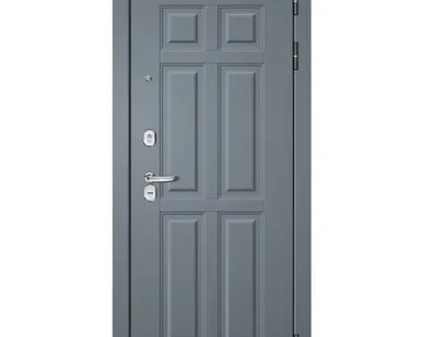 фото дверь входная Рубин чёрный муар софт графит софт белый 970мм правая