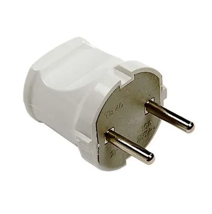 Фото №0 Вилка прямая 10А 4142 бел. ASD / IN HOME 4690612000572