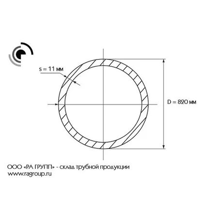 Фото №0 Труба эсв 820х11 СТ17Г1С ГОСТ 20295-85