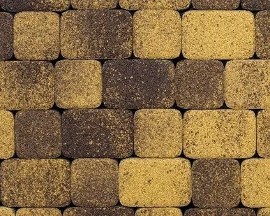 фото Тротуарная плитка Выбор Классико Гранит Листопад, 40 мм 2 камня Янтарь