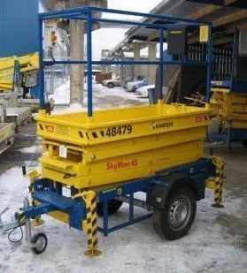 фото Аренда ножничного электрического несамоходного подъемника Skyman 45