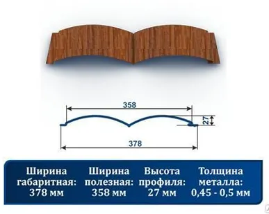 фото Сайдинг металлический "Блок-хаус" (под бревно) натуральное дерево