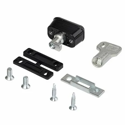 Фото №0 Замок блокировочный (детский) для алюминиевого окна, ELEMENTIS, черный RAL9005