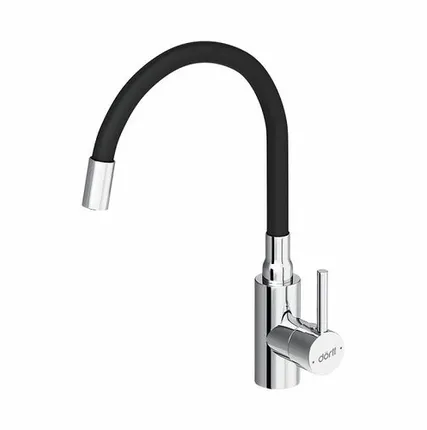 Фото №0 смеситель для кухни DORFF Logic гибкий нержавейка черный
