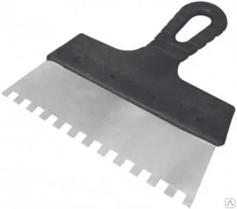 фото Шпатель зубчатый нержавеющий 200 мм