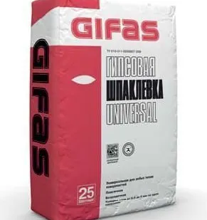 фото Гипсовая шпаклёвка Gifas Universal, 25 кг.