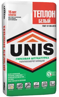 Фото №0 Штукатурка гипсовая белая ЮНИС Теплон (30кг) /40/