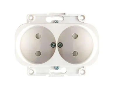 фото Механизм розетки 2-м СП Стокгольм 10А IP20 без заземл. защ. шторки бел. PROxima EKF EYR10-102-10