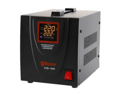 фото Стабилизатор напряжения WESTER STB-1000 однофазный, цифровой 220В 1000ВА