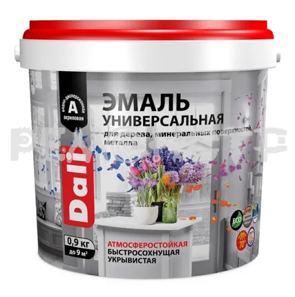 Фото №0 Эмаль универ 0,9кг п/мат база C  РОГНЕДА DALI (6) экк