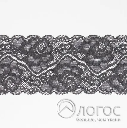 Фото №0 Кружево стрейч гипюр 6322 90 мм, т.серый