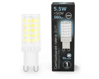 фото Светодиодная лампа Gauss 5,5W 560Lm 4100K G9 107009206