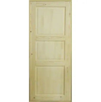 Фото №0 Дверь межкомнатная филенчатая Три филенки 2000х800х30мм с коробом, сосна