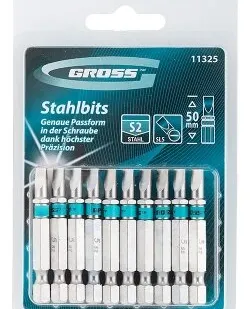 фото ГРОС Набор бит GROSS SL 5.0х50 сталь S2 1шт (уп.10шт)